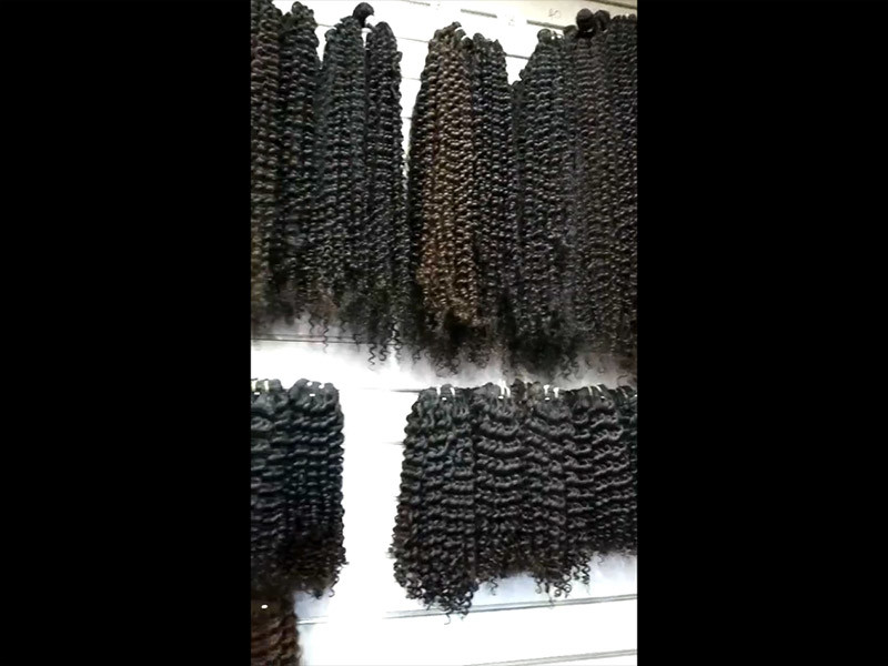 All kinds of human hair on factory show