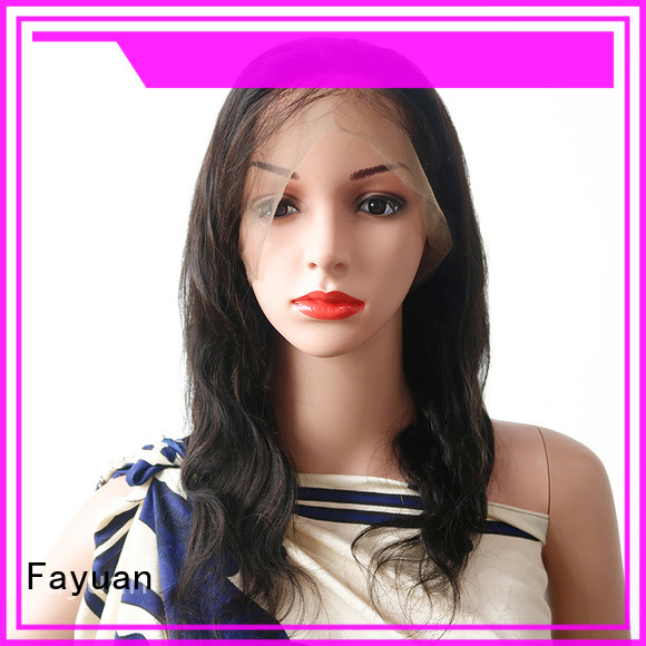 Fayuan black curly full lace wigs human hair for business for women