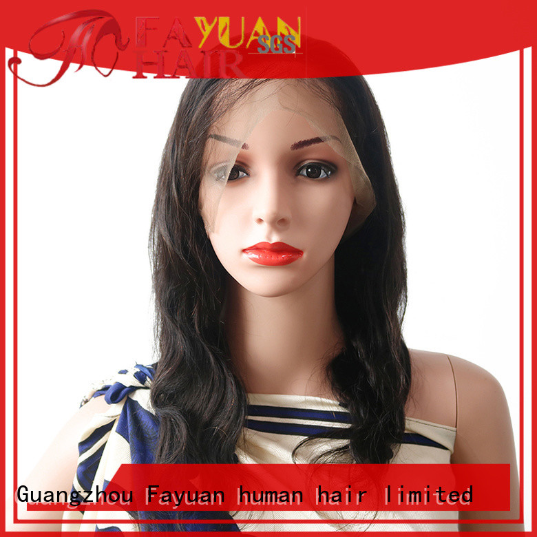 Fayuan black virgin human hair full lace wigs for business for women